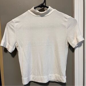 Babaton White Short Sleeve Turtleneck